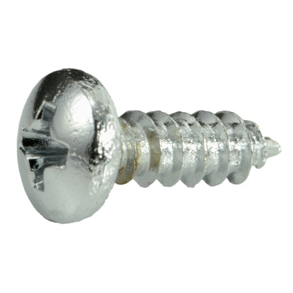 Midwest Fastener Sheet Metal Screw, #8 x 1/2 in, Chrome Plated Steel Pan Head Phillips Drive, 10 PK 34684